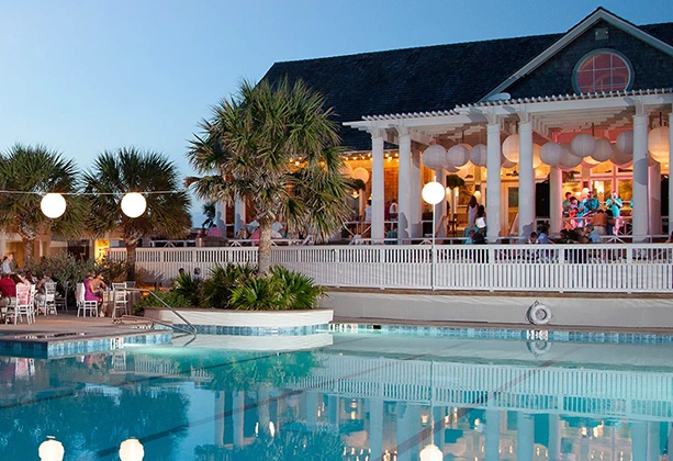 Poolside view for Bald Head Island Events