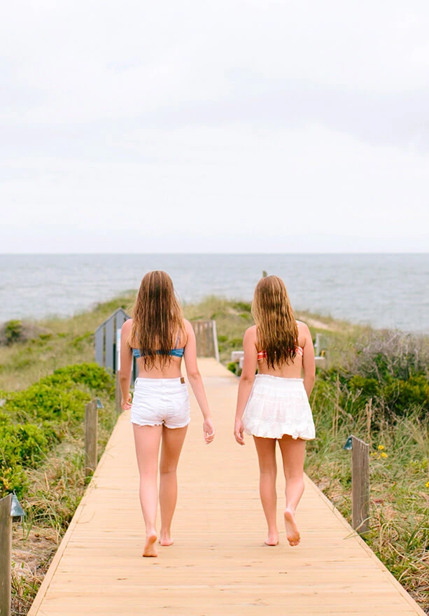 Women Enjoying the beach view